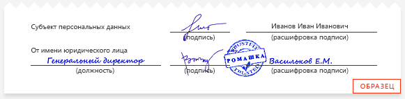 Подпись расшифровка дата образец